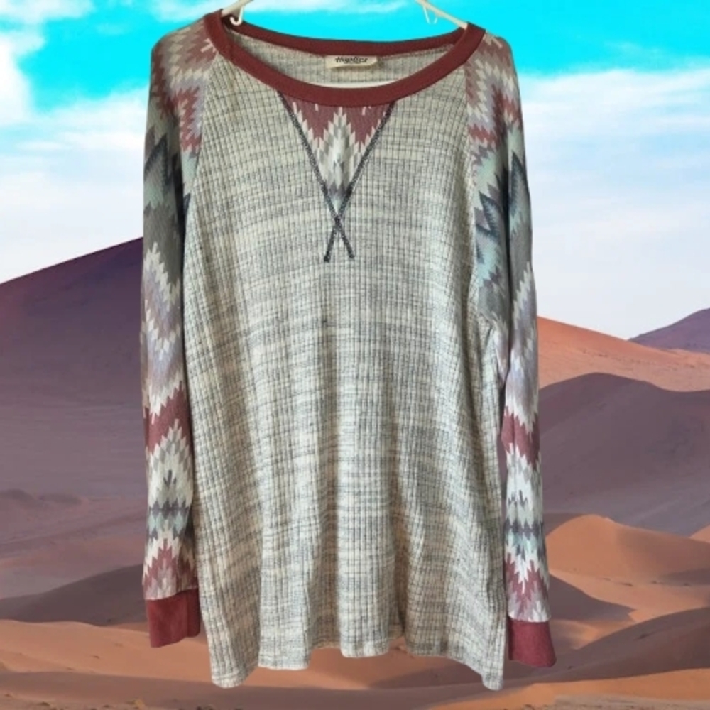 Aztec Patterned Long Sleeve Top